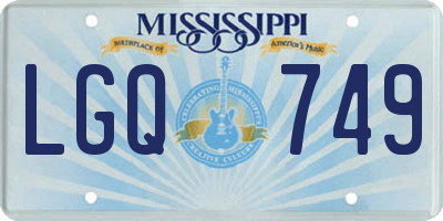 MS license plate LGQ749