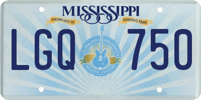 MS license plate LGQ750