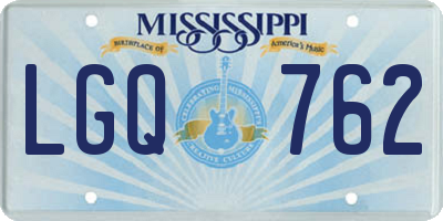 MS license plate LGQ762
