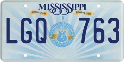 MS license plate LGQ763