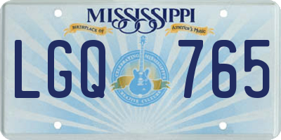 MS license plate LGQ765
