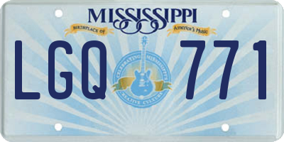 MS license plate LGQ771