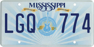 MS license plate LGQ774