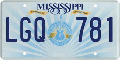 MS license plate LGQ781