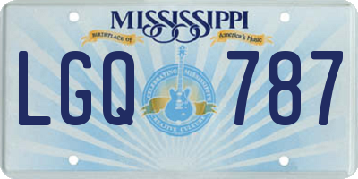 MS license plate LGQ787