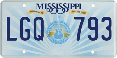 MS license plate LGQ793