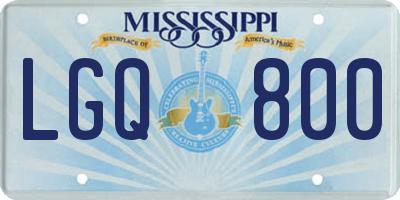 MS license plate LGQ800
