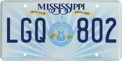 MS license plate LGQ802