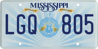MS license plate LGQ805