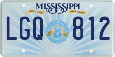 MS license plate LGQ812