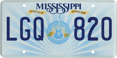 MS license plate LGQ820