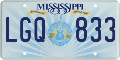 MS license plate LGQ833