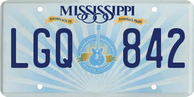 MS license plate LGQ842