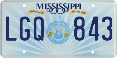 MS license plate LGQ843