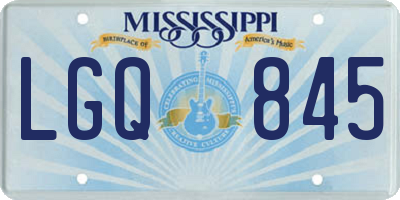 MS license plate LGQ845