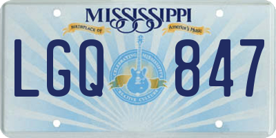MS license plate LGQ847