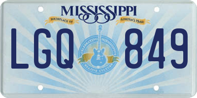 MS license plate LGQ849