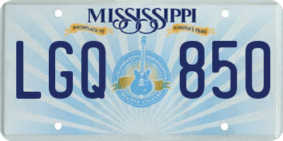 MS license plate LGQ850