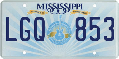 MS license plate LGQ853