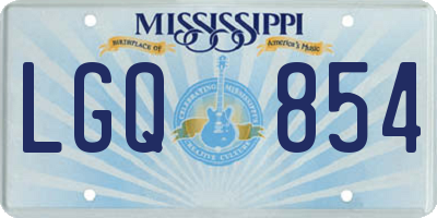 MS license plate LGQ854