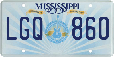 MS license plate LGQ860