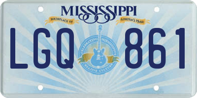 MS license plate LGQ861