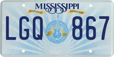 MS license plate LGQ867