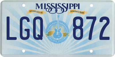 MS license plate LGQ872