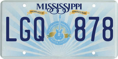 MS license plate LGQ878