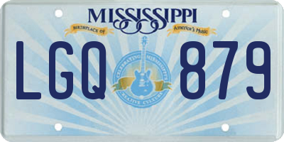 MS license plate LGQ879