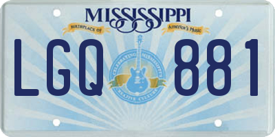 MS license plate LGQ881