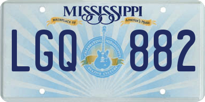 MS license plate LGQ882