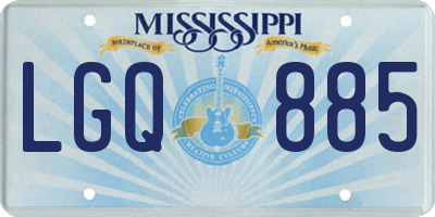MS license plate LGQ885