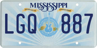 MS license plate LGQ887