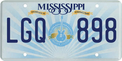 MS license plate LGQ898