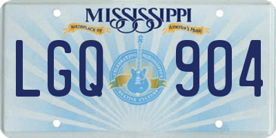 MS license plate LGQ904