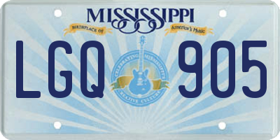 MS license plate LGQ905