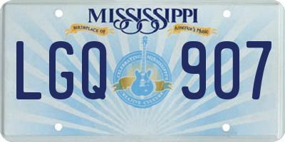MS license plate LGQ907