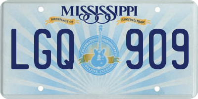 MS license plate LGQ909
