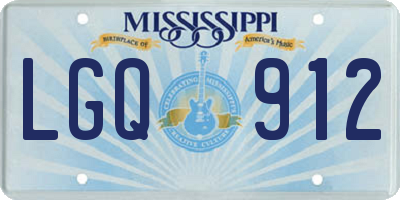 MS license plate LGQ912