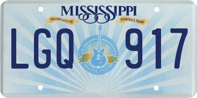 MS license plate LGQ917
