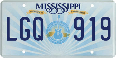 MS license plate LGQ919