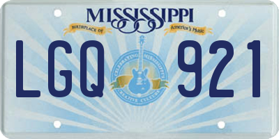 MS license plate LGQ921