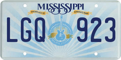 MS license plate LGQ923