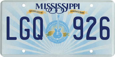 MS license plate LGQ926