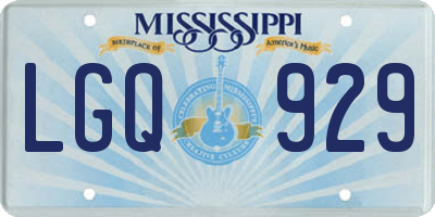 MS license plate LGQ929