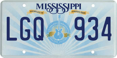 MS license plate LGQ934