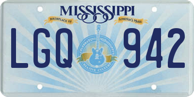 MS license plate LGQ942