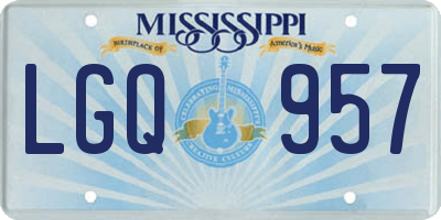 MS license plate LGQ957