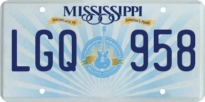 MS license plate LGQ958